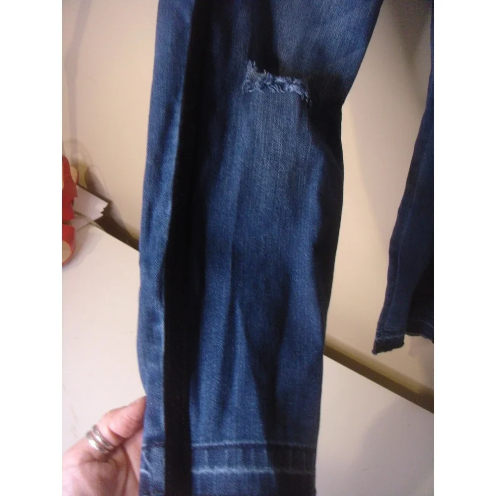 ANA skinny ankle womens‎ blue jeans 14 mid rise slim fit velvet sides distressed